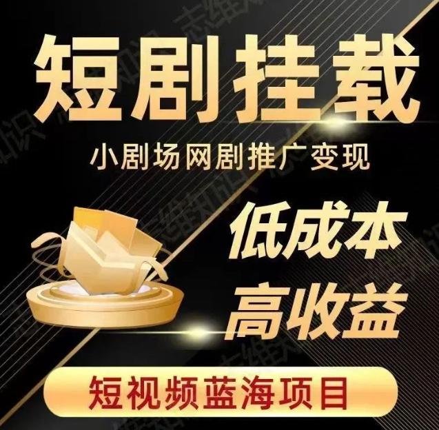 2023短视频蓝海项目，抖音快手短剧推广变现教程，低成本高收益-kk网创