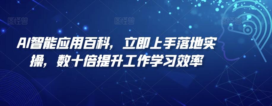 AI智能应用百科，​立即上手落地实操，数十倍提升工作学习效率-kk网创