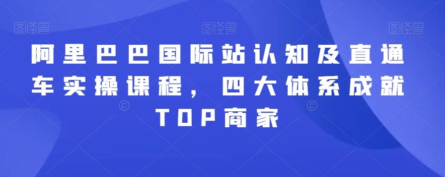 阿里巴巴国际站认知及直通车实操课程，四大体系成就TOP商家-kk网创