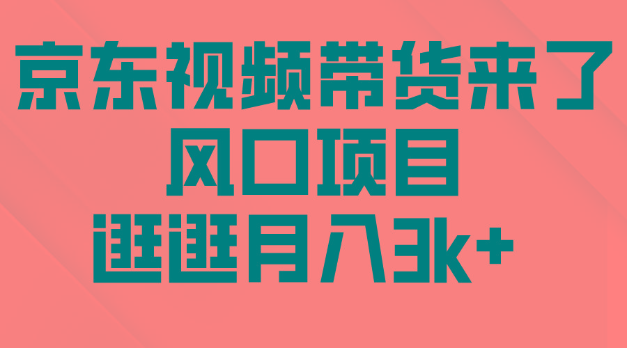 (10025期)京东短视频带货来了，风口项目，逛逛月入3k+-kk网创
