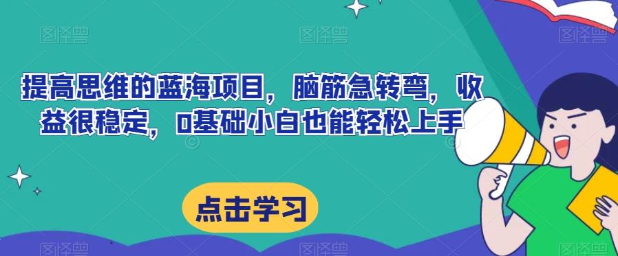 提高思维的蓝海项目，脑筋急转弯，收益很稳定，0基础小白也能轻松上手-kk网创