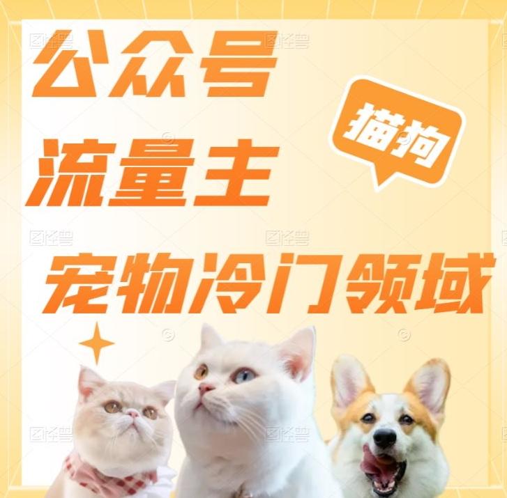 公众号流量主，萌宠冷门领域，单日收益2000+，简单暴力掘金，矩阵操作，无限放大收益！-kk网创