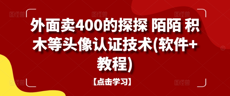 外面卖400的探探 陌陌 积木等头像认证技术(软件+教程)-kk网创