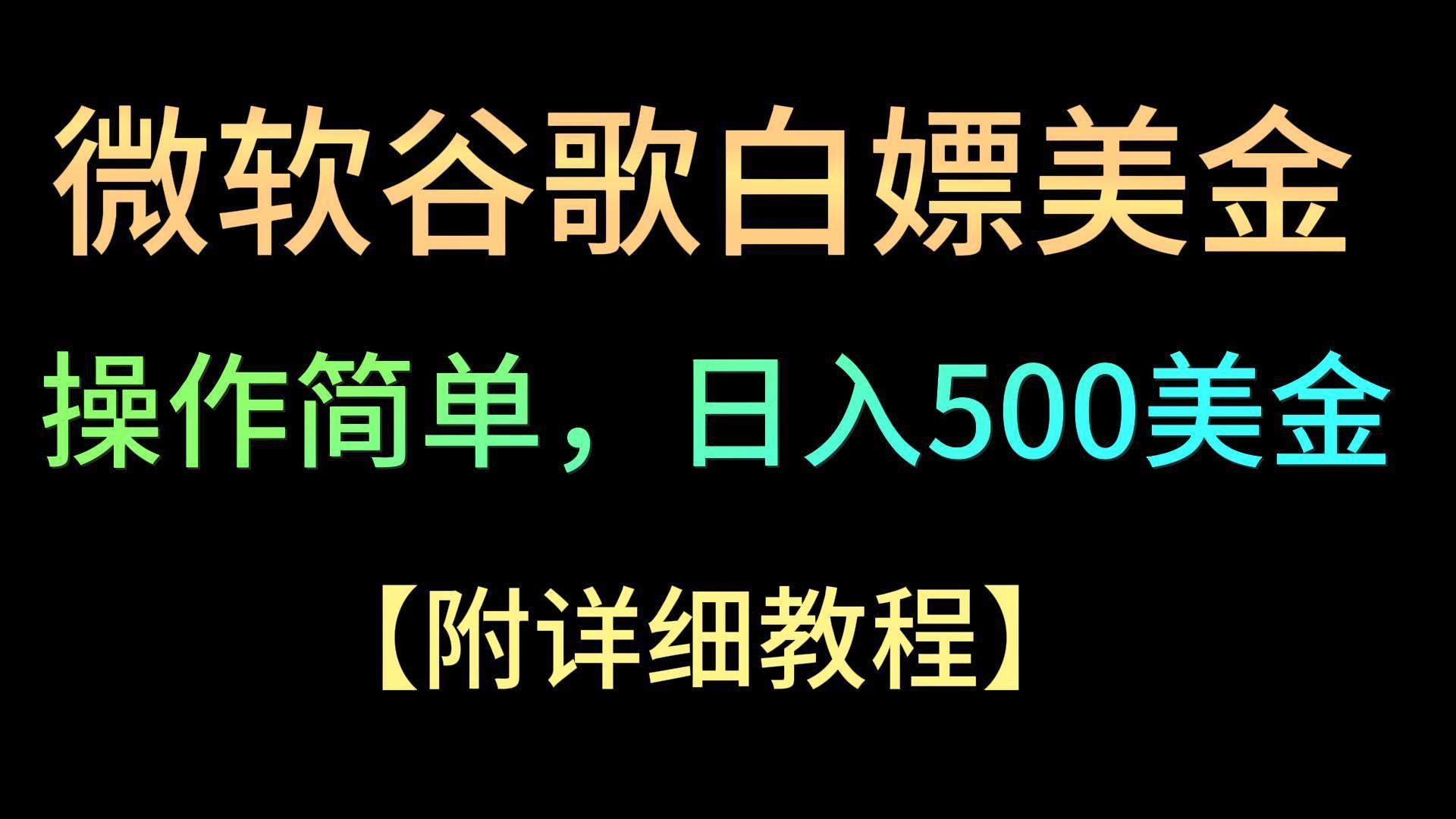 微软谷歌项目3.0，轻松日赚500+美金，操作简单，小白也可轻松入手！-kk网创