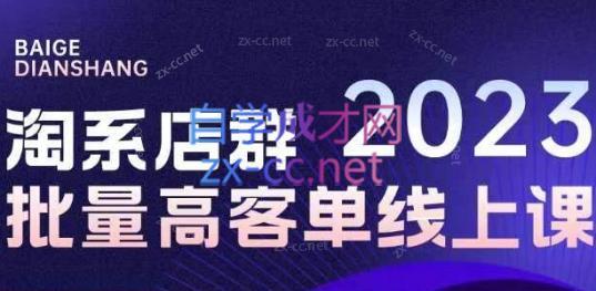 白戈电商·23年淘系批量高客单+24年全域电商矩阵-kk网创