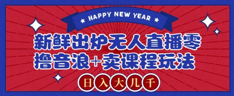 2024最新无人直播零撸音浪+卖课程玩法，日入大几千不是梦【揭秘】-kk网创