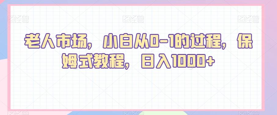 老人市场，小白从0-1的过程，保姆式教程，日入1000+-kk网创