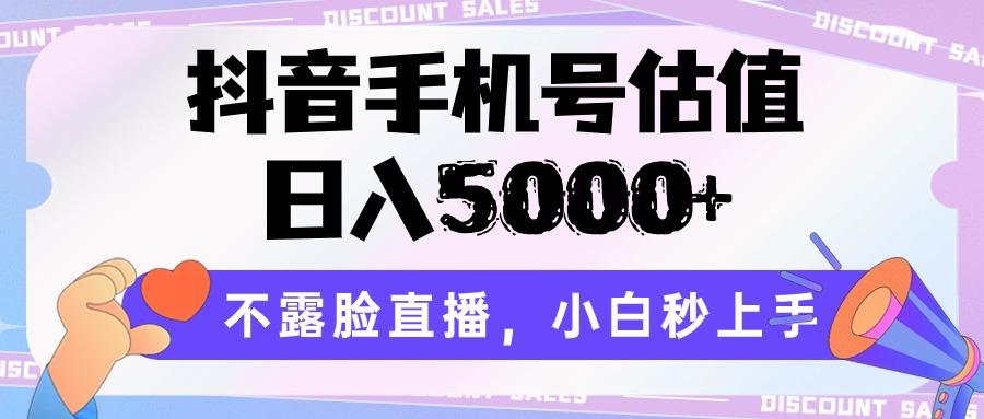 抖音手机号估值，日入5000+，不露脸直播，小白秒上手-kk网创