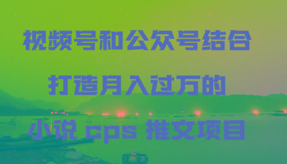 视频号和公众号结合打造月入过万的小说cps推文项目，包括市面上面的各种思路详解-kk网创