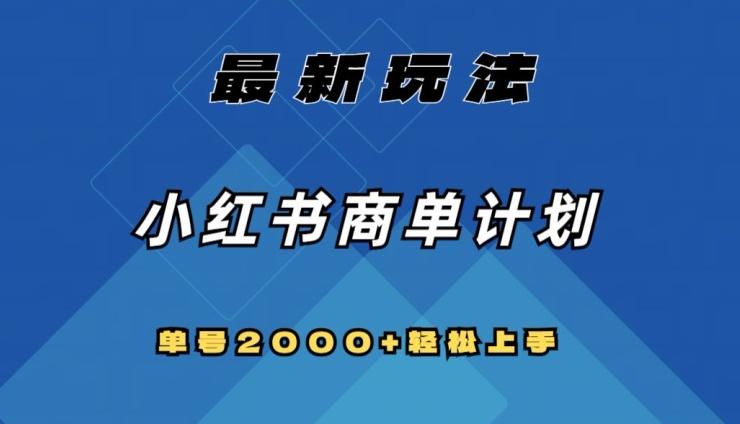 全网首发，小红书商单计划最新玩法，单号2000+可扩大可复制【揭秘】-kk网创