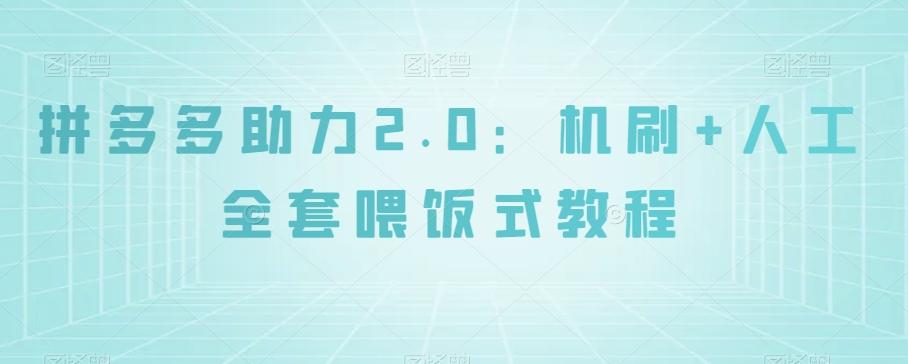 拼多多助力2.0：机刷+人工全套喂饭式教程【揭秘】-kk网创
