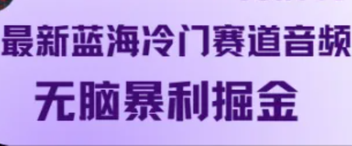 最新蓝海冷门赛道音频，无脑暴利掘金-kk网创