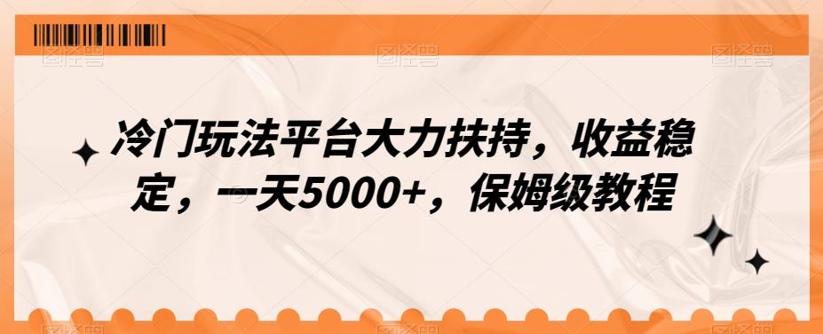 冷门玩法平台大力扶持，收益稳定，一天5000+，保姆级教程（附抖音7天起号法）-kk网创