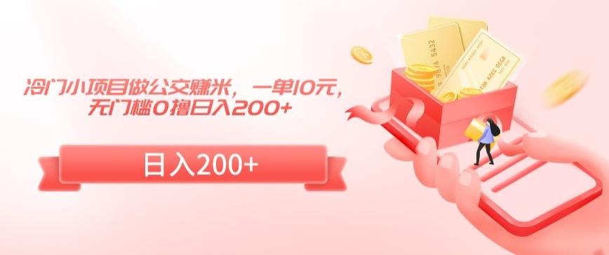 冷门小项目做公交赚米，一单10元，无门槛0撸日入200+【揭秘】-kk网创