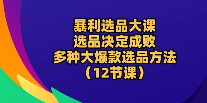 暴利 选品大课：选品决定成败，教你多种大爆款选品方法(12节课-kk网创