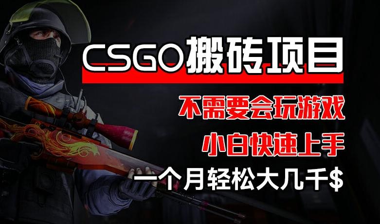 CSGO 装备搬砖项目，操作简单，不需要会玩游戏，小白也能快速上手，一个月轻松大几千【揭秘】-kk网创