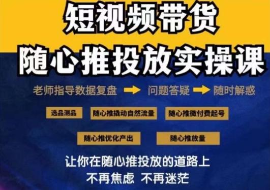 2024好物分享随心推投放实操课，随心推撬动自然流量/微付费起号/优化产出-kk网创