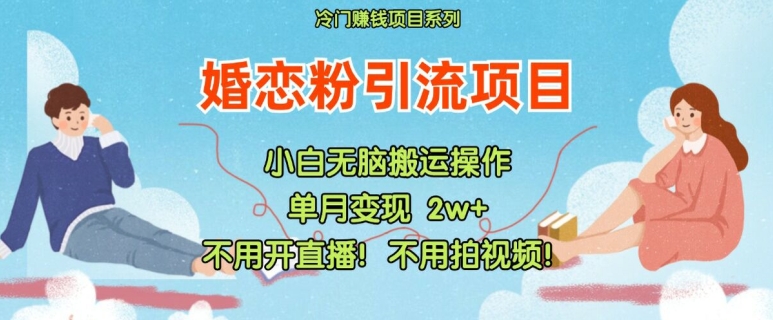 小红书婚恋粉引流，不用开直播，不用拍视频，不用做交付【揭秘】-kk网创