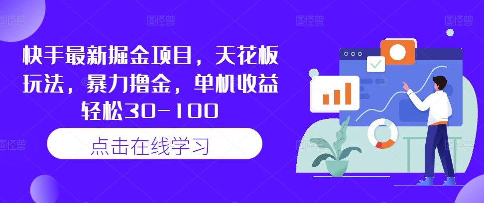 快手最新掘金项目，天花板玩法，暴力撸金，单机收益轻松30-100-kk网创