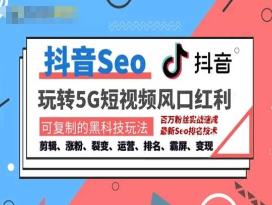 抖音SEO引流培训课程-抓住抖音风口，实现搜索排名，获取精准流量，快速成交变现-kk网创