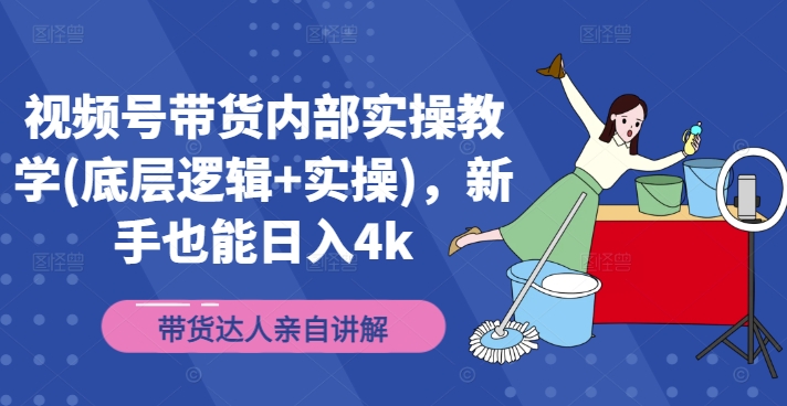 视频号带货内部实操教学(底层逻辑+实操)，新手也能日入4k-kk网创