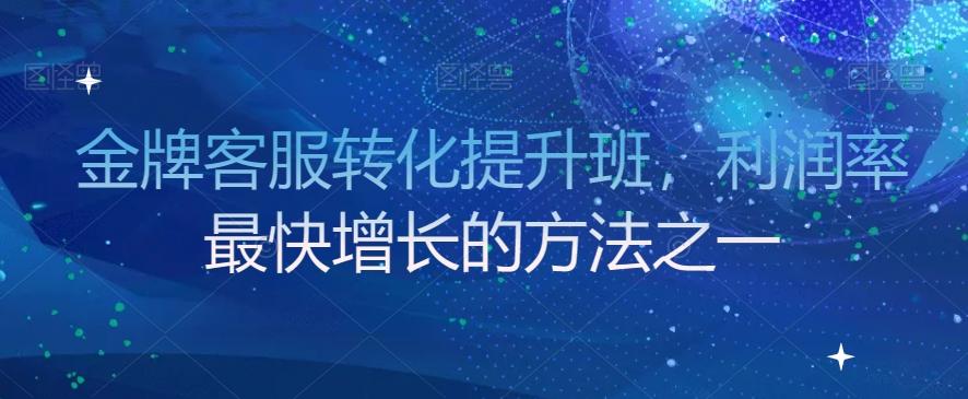 金牌客服转化提升班，利润率最快增长的方法之一-kk网创