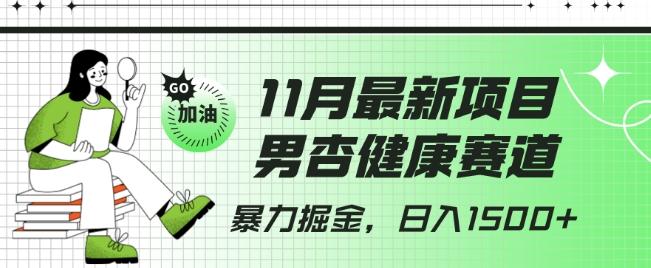 最新项目，男杏健康赛道，暴力掘金，日入1500+-kk网创