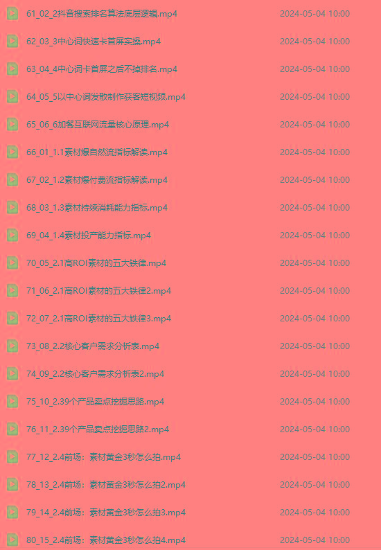 图片[4]-2024单品正价起号，直播素材投流选品：选品课+投流课+素材课+卡首屏/100节-kk网创