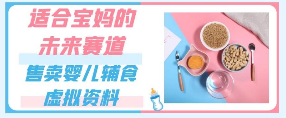 适合宝妈的未来赛道，售卖婴儿辅食虚拟资料，一份9.9-69.9元闭眼赚钱-kk网创