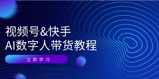 视频号快手AI数字人带货教程：认知、技术、运营、拓展与资源变现-kk网创