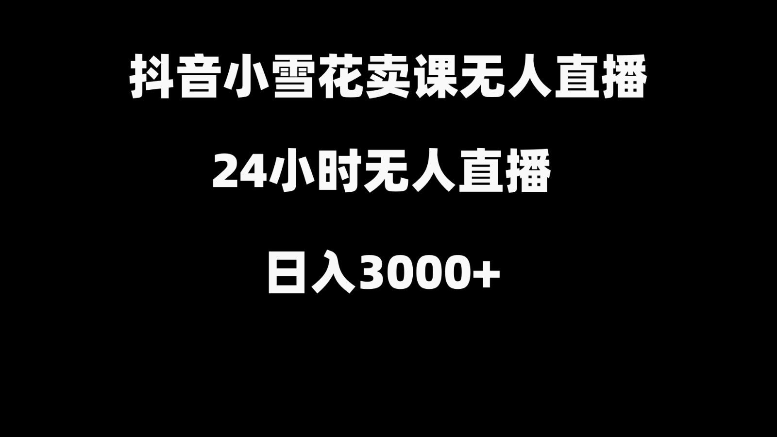 抖音小雪花卖缝补收纳教学视频课程，无人直播日入3000+-kk网创