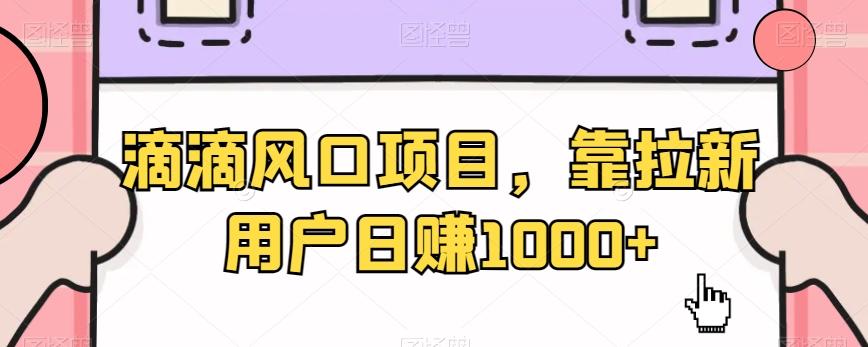 滴滴风口项目，靠拉新用户日赚1000+-kk网创