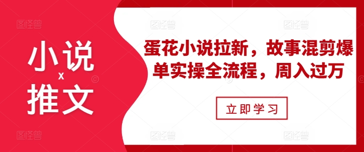 小说推文之蛋花小说拉新，故事混剪爆单实操全流程，周入过万-kk网创