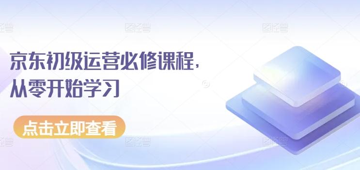 京东初级运营必修课程，从零开始学习-kk网创