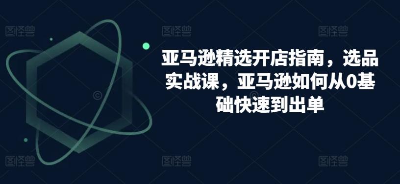 亚马逊精选开店指南，选品实战课，亚马逊如何从0基础快速到出单-kk网创
