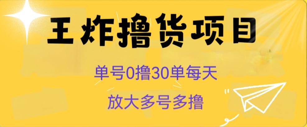 王炸撸货项目，单号0撸30单每天，多号多撸【揭秘】-kk网创