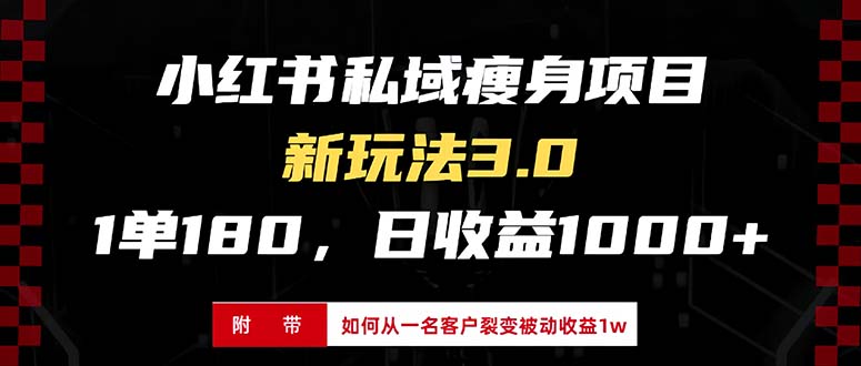 小红书瘦身项目3.0模式，新手小白日赚收益1000+(附从一名客户裂变收益…-kk网创