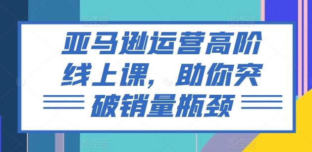 亚马逊运营高阶线上课，助你突破销量瓶颈-kk网创