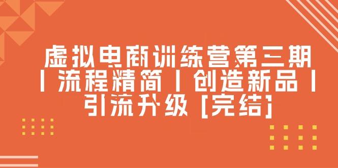 虚拟电商训练营第三期丨流程精简丨创造新品丨引流升级 [完结]-kk网创