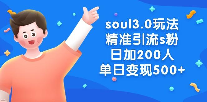 soul3.0玩法精准引流s粉，日加200人单日变现500+-kk网创