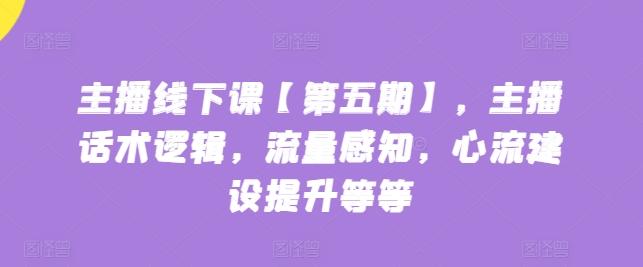 主播线下课【第五期】，主播话术逻辑，流量感知，心流建设提升等等-kk网创