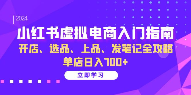 小红书虚拟电商入门指南：开店、选品、上品、发笔记全攻略 单店日入700+-kk网创