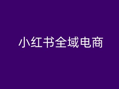 小红书全域电商，小红书电商教程-kk网创