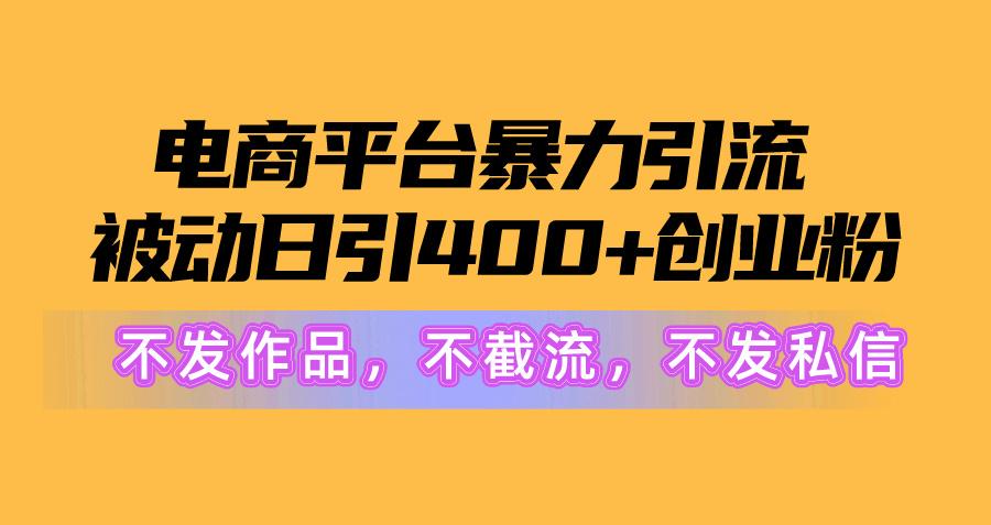 电商平台暴力引流,被动日引400+创业粉不发作品，不截流，不发私信-kk网创
