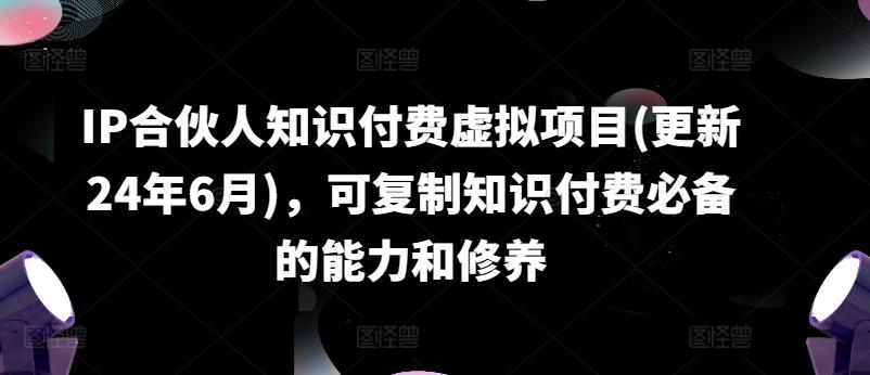IP合伙人知识付费虚拟项目(更新24年6月)，可复制知识付费必备的能力和修养-kk网创
