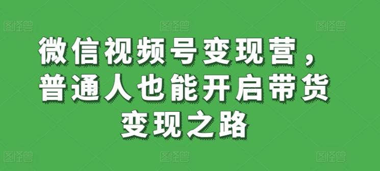 微信视频号变现营，普通人也能开启带货变现之路-kk网创