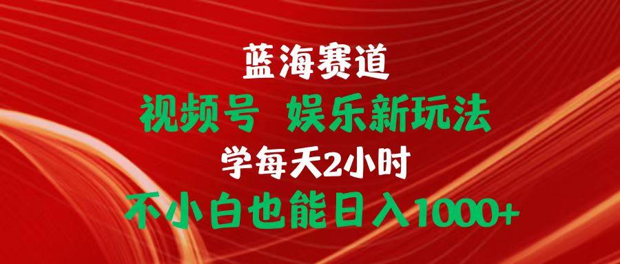 蓝海赛道视频号 娱乐新玩法每天2小时小白也能日入1000+-kk网创