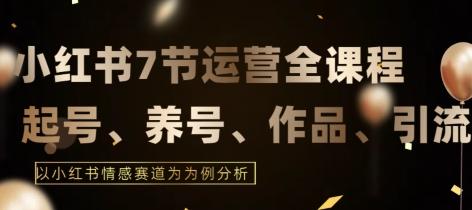 7节小红书运营实战全教程，结合最新情感赛道，打通小红书运营全流程【揭秘】-kk网创