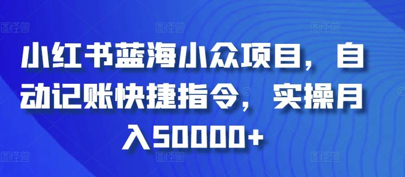 小红书蓝海小众项目，自动记账快捷指令，实操月入50000+【揭秘】-kk网创