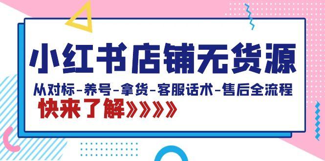 小红书店铺无货源：从对标-养号-拿货-客服话术-售后全流程(20节课)-kk网创